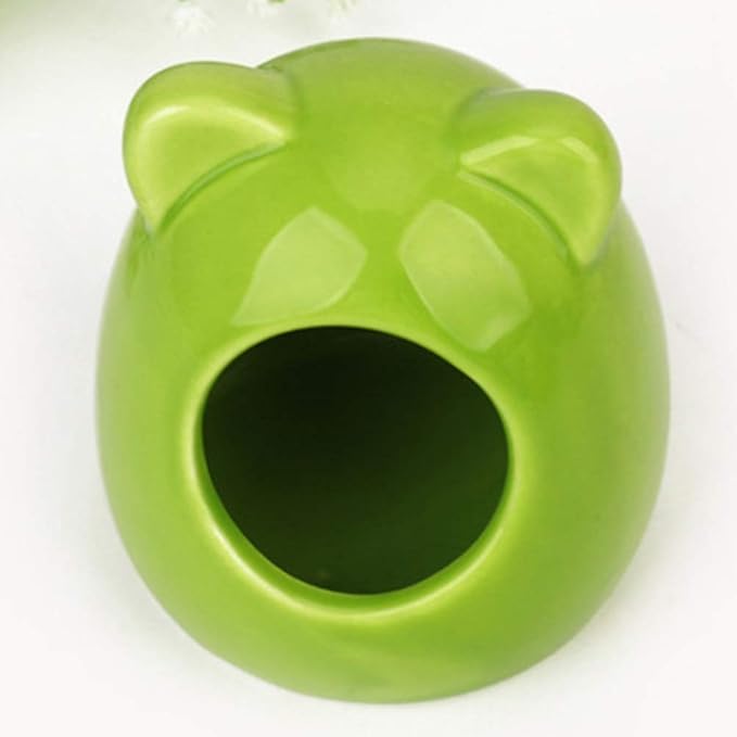 Small Animal House, Ceramic Hamster Bedding Hideout Nest, Critter Bath for Chinchilla Hamster Rat Gerbils (Random Color)