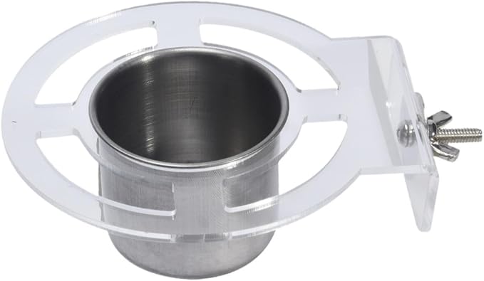 Bird Feeding Dish Cups Birdcage Coop Water Feeder Stainless Steel Parrot Food Bowl Cage Parrot Feeders for Cockatiel Parakeet