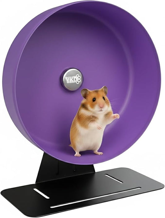 11.8" Silent Rat Exercise Wheel, Aluminum Alloy Noiseless Running Wheel for Fancy Rat, Syrian Hamsters, Hedgehogs and Small Pets (Base-Purple)