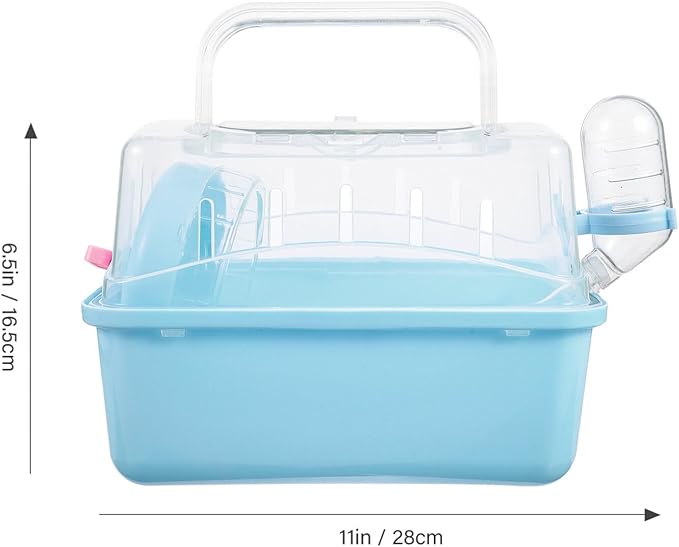 Portable Small Pet Carrier Cage for Travel - Transparent Ventilated Hamster/Gerbil/Rat/Guinea Pig Carrier with Secure Lock