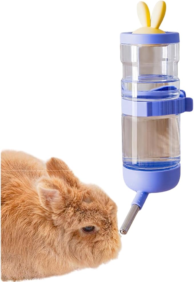 No-Drip Small Animal Water Bottle for Cage Guinea Pigs, Hamsters, Bunnies, Ferrets, Squirrels, Hedgehogs, Chinchillas, Rabbits, Kitten, Kitty, Dogs, Cats (Purple,S)