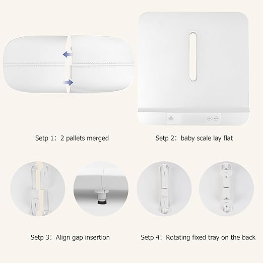 Baby Scale & Pet Scale with 60cm Tray, 330lb-150kg Digital Scale for Newborn, Puppy, Cat, Dog & Adult, Includes Tape Measure, Puppy Collar & Record Card, Hold/Tare Function,5 Unit Conversions