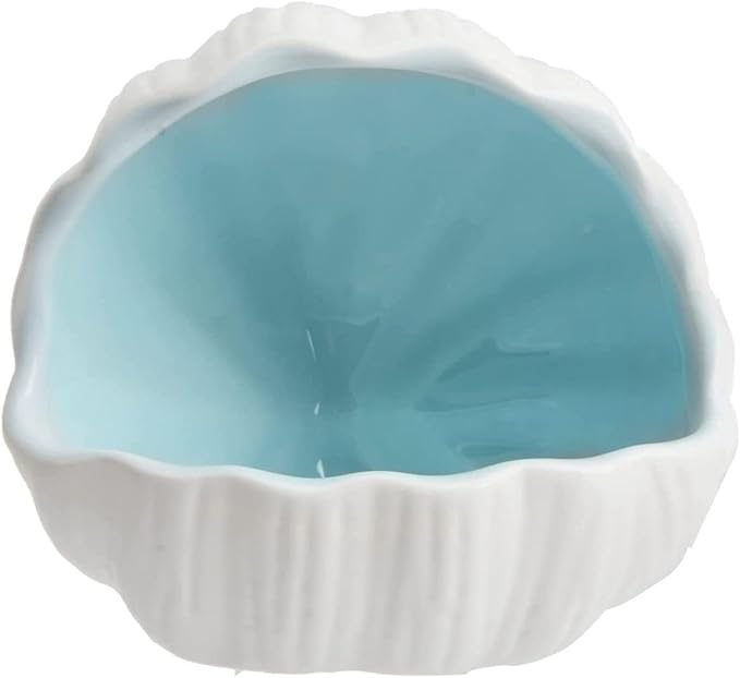 Aquarium Ceramic Cave Shell Shape Fish House Small Animal Nest Hideout for Hamster, Gerbils, Chinchillas, Mice, Rat, Syrian Hamster - 5.1 inch(Blue M)