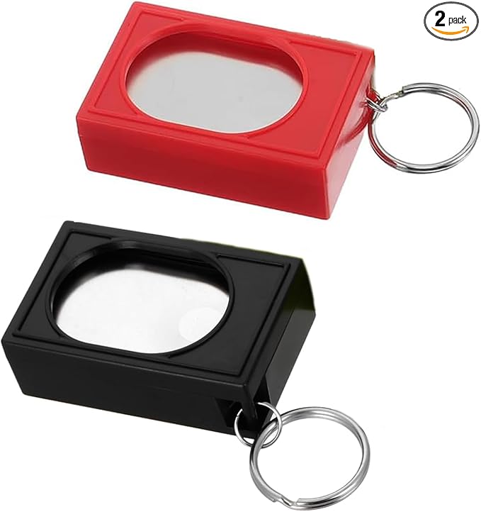 2pcs Portable Square Box Training Clicker Puppy Clicker Trainer for Dogs Cats Birds Lizards Fish Aid for Indoor Use (Black+Red)