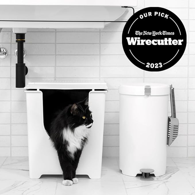 Modkat Flip Litter Box – Front-Entry Design with Integrated Liner System (White)