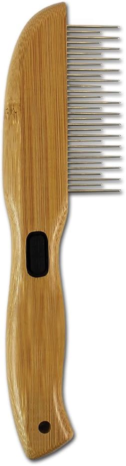 alcott Bamboo Groom Rotating Pin Comb with 31 Rounded Pins for Pets