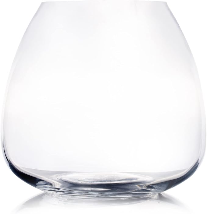 Clear Dome Shaped Terrarium Bowl Glass Vase, H 6.50" W 3.5" L7.5 Clear Round Fish Bowl Flower Vase for Desktop Decor (1 Piece)