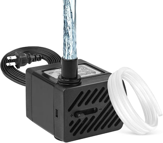 DaToo 50GPH 3W Small Submersible Water Pump Mini Fountain Pump Ultra Quiet For Aquarium Fish Tank Pond Statuary Hydroponics
