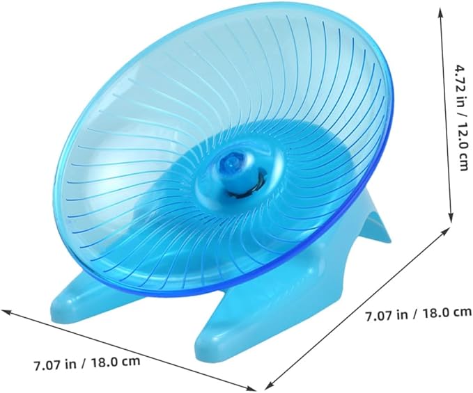 Toddmomy Silent Hamster Flying Saucer Exercise Wheel with Non-Slip Stand, Whisper-Quiet Spinning for Small Pets Including Gerbils, Hedgehogs, and Hamsters, Light Blue