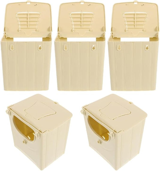 Toddmomy 5PCS Plastic Bird Nesting Box - Professional Parakeet Breeding House for Cage, Safe Hatching Box for Lovebirds, Budgies and Cockatiels, Easy to Install & Clean