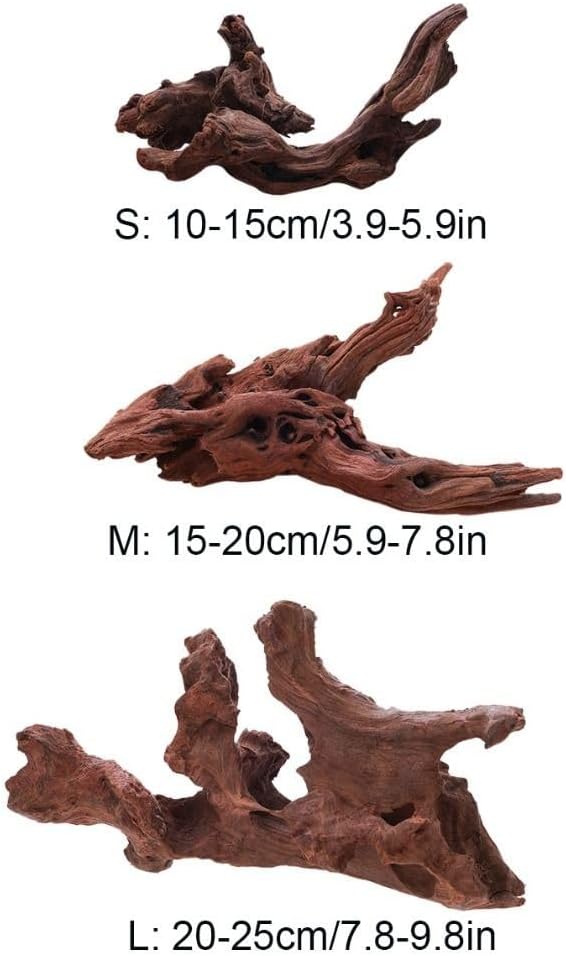 Aquarium Driftwood Decorations,Sinkable Natural Wood Branches Fish Tank Decor Assorted Size Trunk Reptile Habitat Terrarium Ornament(M)