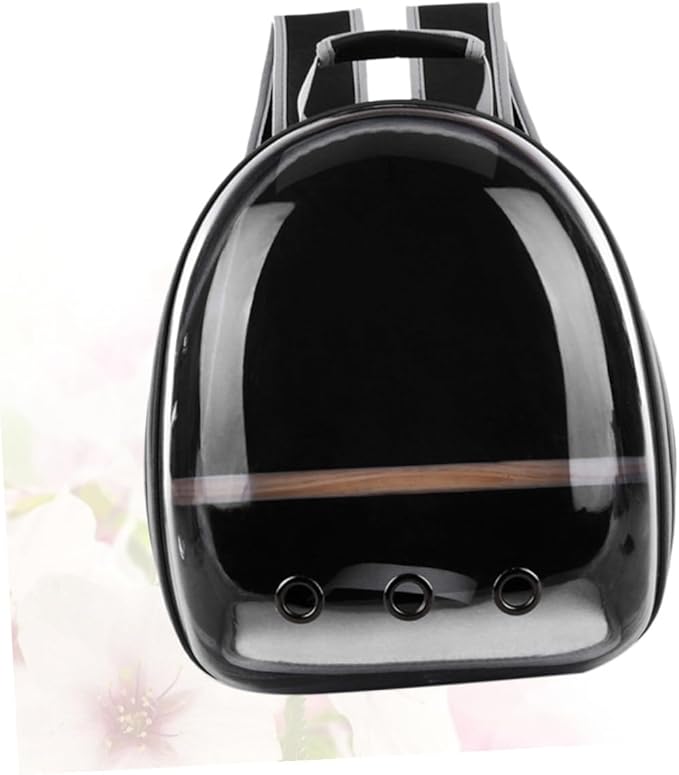 Portable Pet Backpack Breathable Parrot Carrier Inner Wooden Bar for Outdoor Travel and Comfort