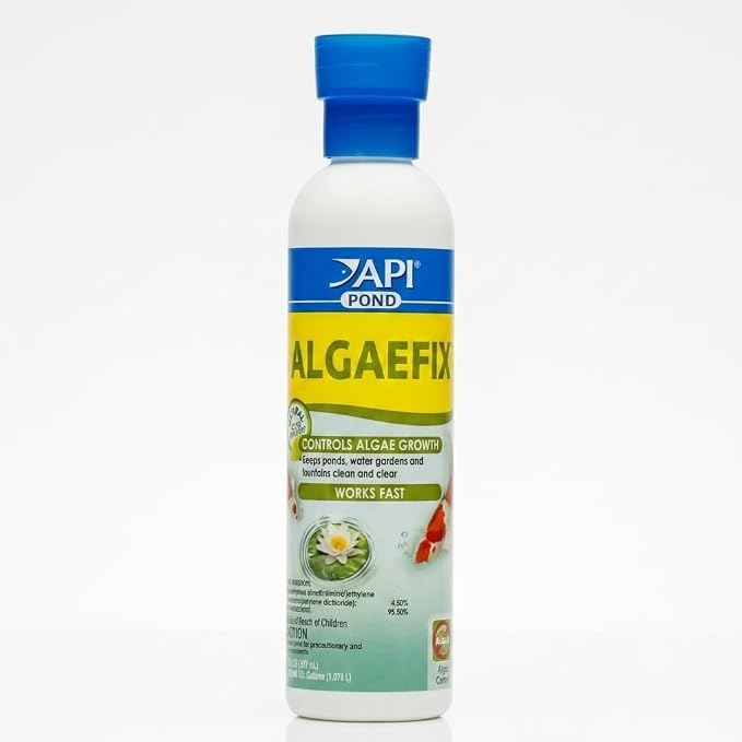 API POND ALGAEFIX (16 fl oz) Pond Algae Control - Copper Free - Clean, Clear Water - Up to 4800 Gallons - Safe for Fish & Plants - Water Gardens, Fountains - Natural Active Ingredient - EPA-Registered