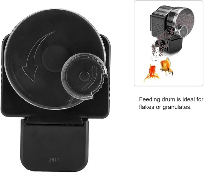 Joyzan Automatic Fish Feeder, Auto Feeding Food Dispenser Aquarium Programmable Electric Self Powered Battery Timer Vacation Holidays Small Turtle Tank Betta Flakes Pellet Strips Pond Weekend Day