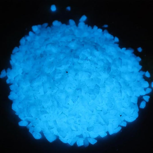 Glow in the Dark Gravel Stones,Aquarium Gravel,Aquarium Sand,Decorative Glow Gravel Rocks for Fairy Garden Fish Tank Succulents Pot Vase Filler Decor, 1 Pound (Sky Blue, 3-5mm)