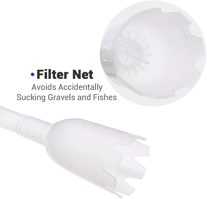 Yescom Aquarium Fish Tank Vacuum Sand Gravel Cleaner Siphon Long Nozzle | Water Changer Pump Filter