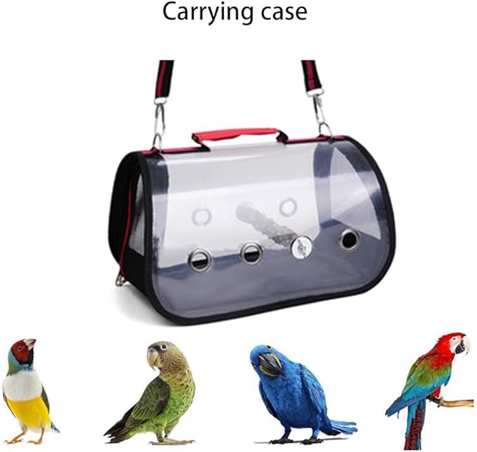 Transparent Parrot Carrying Cage Bird Travel Bag Bird Backpack Carrier with Perches Bird Carriers Tote Bag for Pet Parrots Outdoor Use