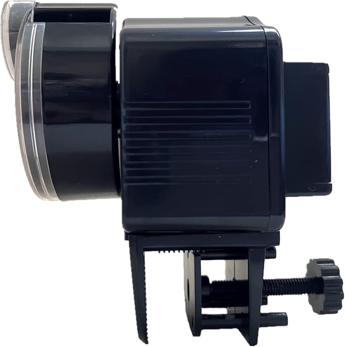 KEKETOPET Automatic Fish Feeder for Aquarium, Small Auto Fish Feeder Dispenser for Mini Tank and Pond, Suitable for Flakes and Pellets, Battery Operated, Battery NOT Included - Black