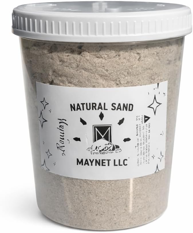 5 Pounds Natural Decorative Real Sand for use in Crafts, Decor, Vase Filler and More | Natural and Non-Toxic, Fun Wet and Dry Indoor and Outdoor, Sandbox, Therapy, and Table Use. W/Container.