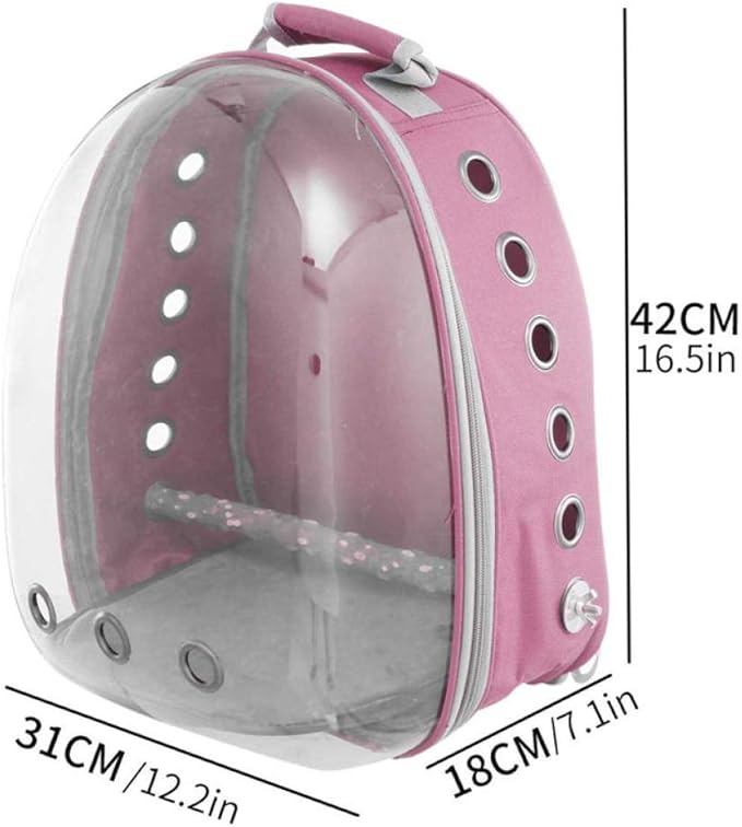Bird Carriers Parrot Backpack Small Carrying Cage Outdoor Travel Comfortable Breathable Extensible Carrier Backbag 1Pcs Blue