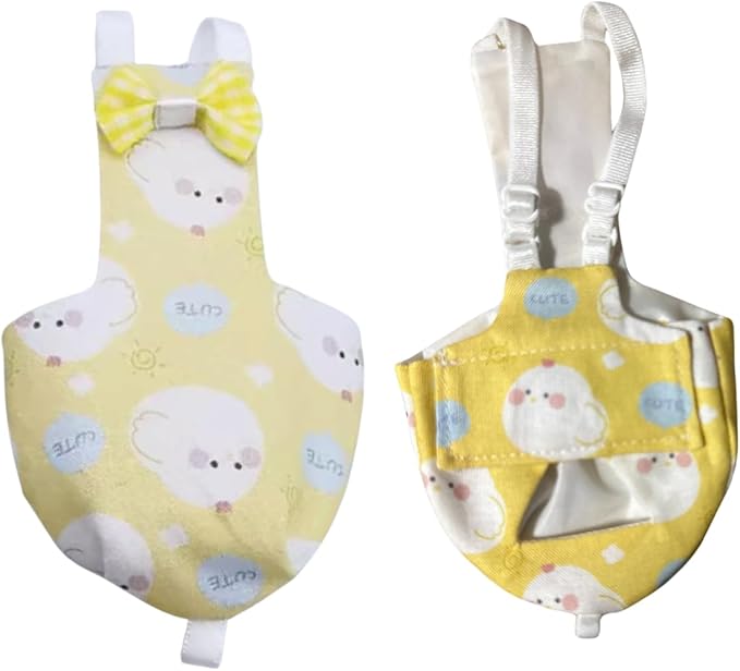 Bird Diaper Protective Parrot Nappy - 4 Pack, Reusable Flight Suit with Waterproof Inner Layer, Adjustable Shoulder Straps, Washable Cute Urine Wet Suit for Parakeet Conure (Sulphur-Crested Cockatoo)