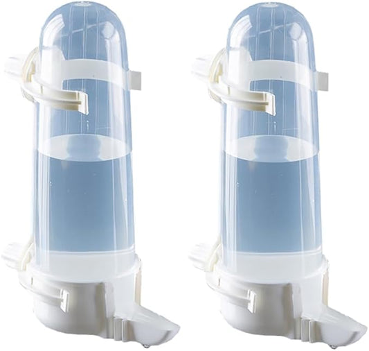 Pet Bird Waterer - 8.45 Fl Oz Automatic Parrot Water Feeder, Suspended Bird Cage Dispenser for Parakeet, Budgie, Cockatiel, Lovebirds, Canary (2Pcs)