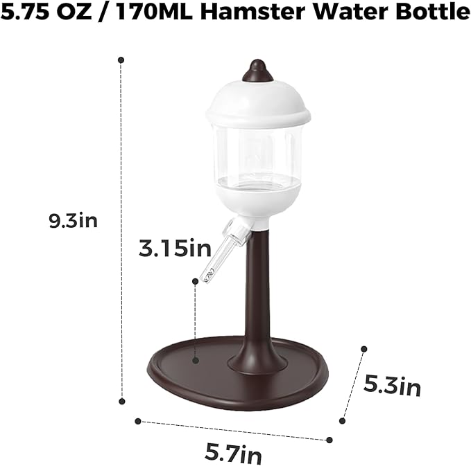 Mini&moe Hamster Water Bottle No Drip – 5.8 oz Small Animal Water Dispenser Leak Proof Guinea Pig Water Dispenser for Cage for Gerbil Chinchilla Ferret Hedgehog