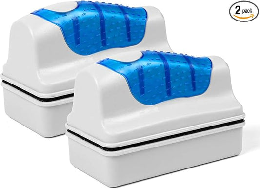 DaToo Aquarium Cleaner Fish Tank Glass Cleaner Algae Cleaner Scraper Magnetic Scrubber Algae Clean Brush, 2 Pcs,Size Large, 1 Yr Warranty