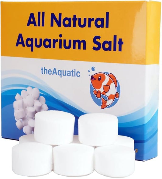 Premium Aquarium Salt, Aquarium Salt Freshwater Tablets for Aquarium Water Treatments Essential Supplies (15 Tablets)