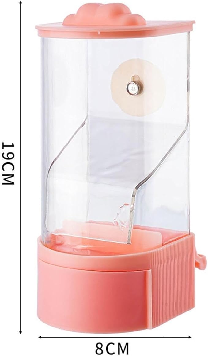 No Mess Bird Feeder Hanging Feeding Station Anti Splashing Parrot Foraging Feeder Food Container for Cockatiel Budgies Canary Pink(Pink)