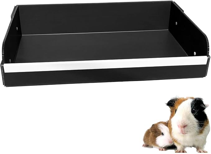Guinea Pig Litter Box for All C&C and Midwest Cages,Guinea Pig Bedding Litter Box,Guinea Pig Kitchen Area Keep The Guinea Pig Cage Clean and Tidy. (Black, Midwest)