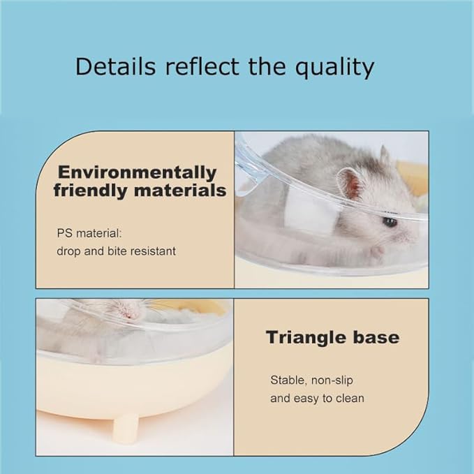 Meow&Woof 2 Hamster Sand Bath Container, Large Sandbox Toilet Gerbil Batheoom, Tiny Chinchilla Dust Bathtub Sand Bath Box for Hamster Cage Accessories 6.5 Inch 2 Pack Set