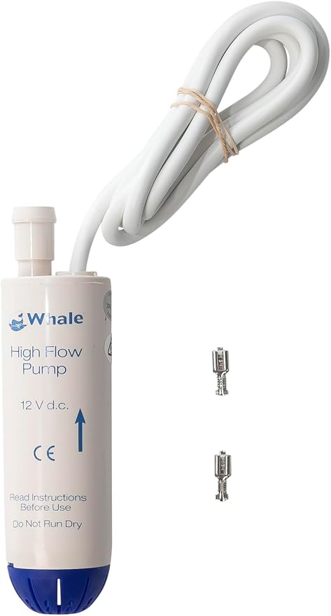 Whale High Flow Submersible Pump (12V), Suitable for Freshwater, Diesel or Kerosene. Up to 4 GPM GP1652 Submersible Freshwater Pump, High Flow 12V DC, One Size