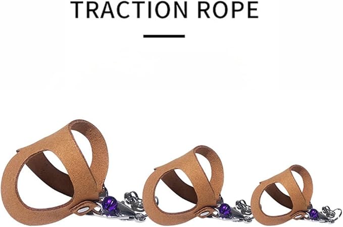 3 Pack Sugar Glider Harness and Leash Set - Adjustable Traction Rope Strap Anti-Biting Chain Rope, Small Animal Training Walking Vest Leash for Sugar Glider Squirrel Hamster Rat Birds Reptile (Brown)