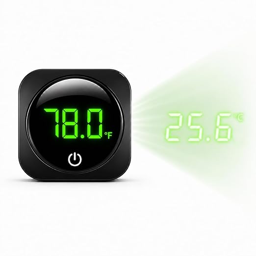 Fish Tank Digital Thermometer, Fahrenheit/Celsius(℉/℃) Accurate Aquarium Thermometer Wireless Touch Stick LED Display ±2°F Monitoring Temperature Accessories for Fish, Axolotl, Turtle or Aquatic