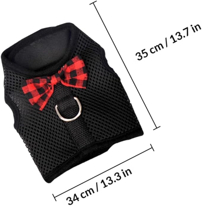 DECHOUS Pet Harness Vest Type Breathable Mesh Chest Strap for Small Animals, Adjustable Size L (35-40cm), Suitable for Rabbits, Guinea Pigs, and Squirrels, Black