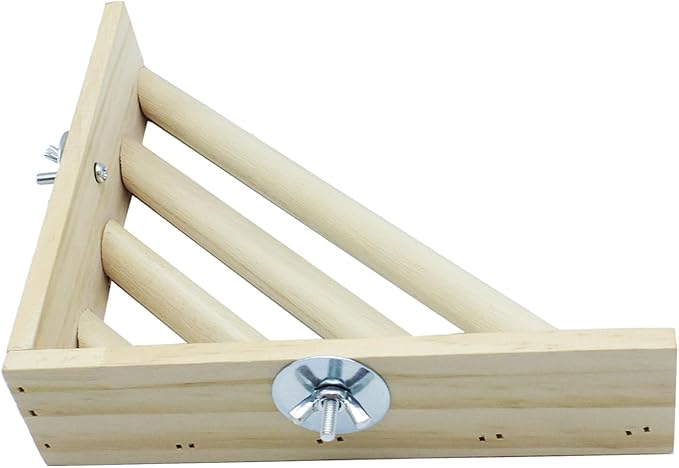 6.7Inch Bird Perch Corner,Wooden Platform Stand,Bird Platform for Cage,Cockatiel,Budgie,Parakeet,Cockatoo