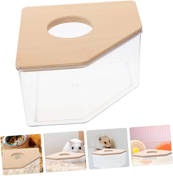 Large Triangle Hamster Bath Room Acrylic Pet Bathing Supplies Dust Bath Container for Chinchilla Guinea Pig