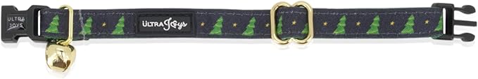 Ultra Joys Cat Collar - Breakaway with Bells for Kittens & Adults, Boy & Girl Cat Collars - Christmas Tree Small
