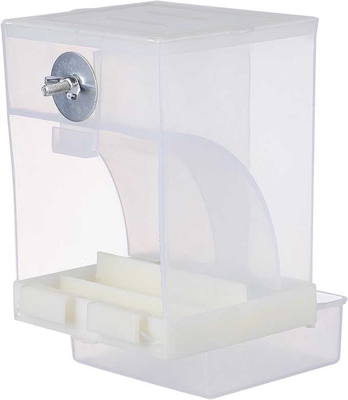 HANABASS Automatic Hanging Bird Feeder with Anti-Spill Feeding Tray Acrylic Seed Feeder for Outdoor Garden Birds and Parrots