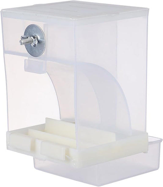 HANABASS Automatic Hanging Bird Feeder with Anti-Spill Feeding Tray Acrylic Seed Feeder for Outdoor Garden Birds and Parrots