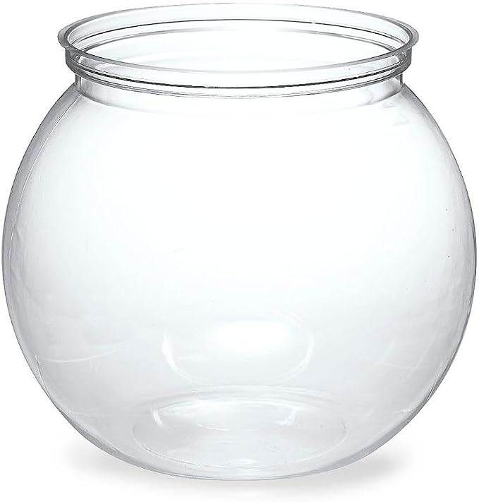 Fun Express Clear Plastic Fish Bowl, 1 Piece | Versatile Party Decor, Birthday Parties Events & Creative Displays, Perfect for Centerpieces Favors & Themed Decorations