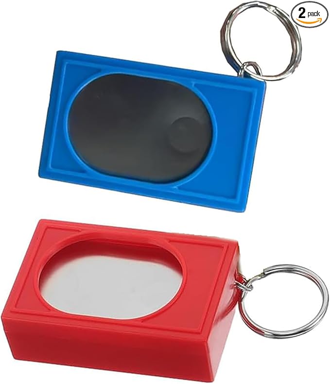 2pcs Portable Square Box Training Clicker Puppy Clicker Trainer for Dogs Cats Birds Lizards Fish Aid for Indoor Use (Red+Blue)