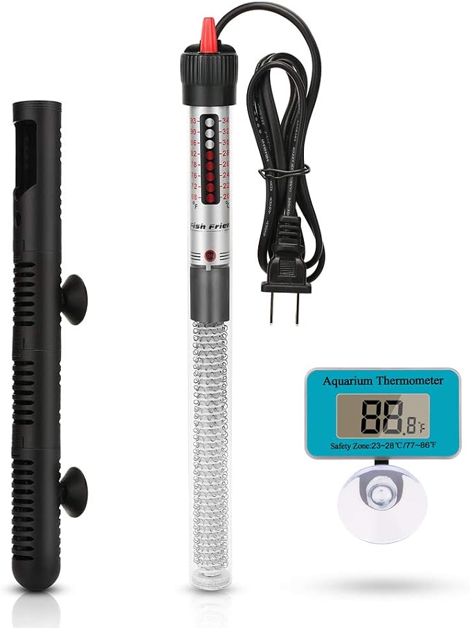 Kinbo Aquarium Heater 300 Watt Submersible Fish Tank Heater Adjustable Temperature with Diving Thermometer and Protective Case Suction Cup