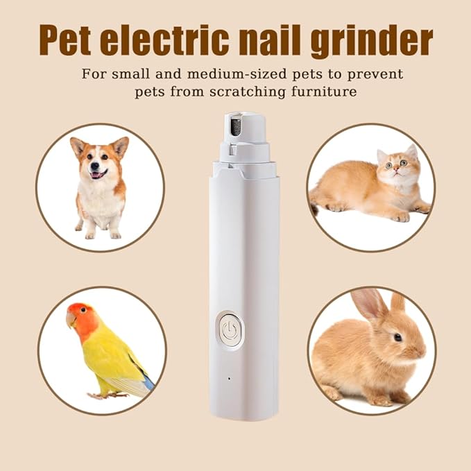 MiOYOOW Pet Beak Grinder, Quiet Bird Nail Trimmer Rechargeable Parrot Nail File with LED Lamp Grooming Tool for Budgerigars,Parakeets,Conure
