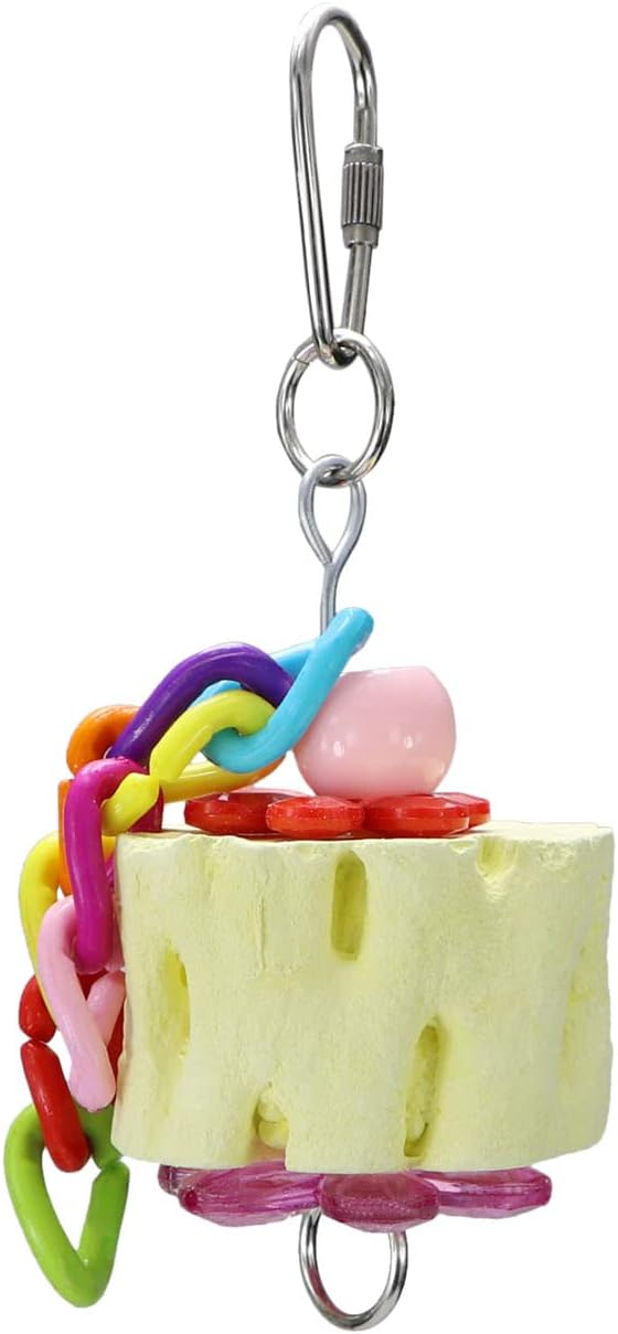 Litewoo Bird Beak Grinding Stone Molar Mineral Block Toy Bird Cage Accessories for Bird Parrot Budgie Parakeet Cockatiel Lovebirds Conures Finch Hamster Rat (1Pcs)