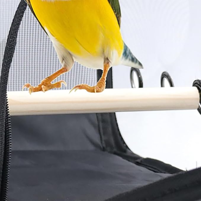 Lightweight Portable Pet Bird Travel Cage, Breathable Bird Carrier Backpack, Parrot Carry Bag with Visible Window Large Space, Shoulder Strap and Standing Perch, for Small Birds