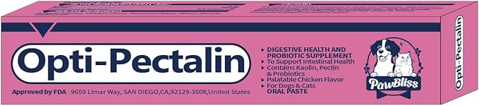 30cc-Anti-Diarrheal Support for Dogs & Cats –Digestive Relief Oral Paste with Kaolin, Pectin & Probiotics – Helps Soothe Upset Stomach & Firm Loose Stool