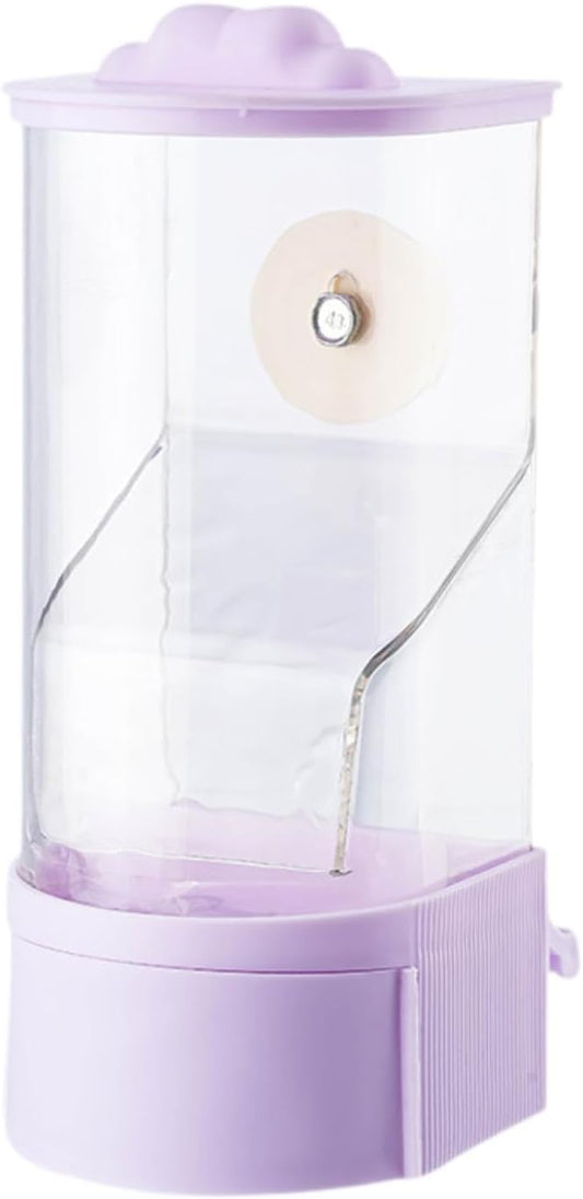No Mess Bird Feeder Hanging Feeding Station Anti Splashing Parrot Foraging Feeder Food Container for Cockatiel Budgies Canary Pink(Purple)