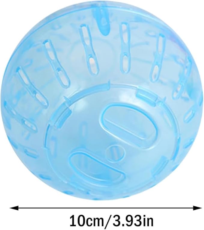 2Pcs 3.94 Inch Rotundity Hamster Balls, Breathable and Sturdy Dwarf Hamster Exercise Balls Running Wheel Gerbil Toys, Small Animals, Portable Small Pet Supplies (Blue and Pink)